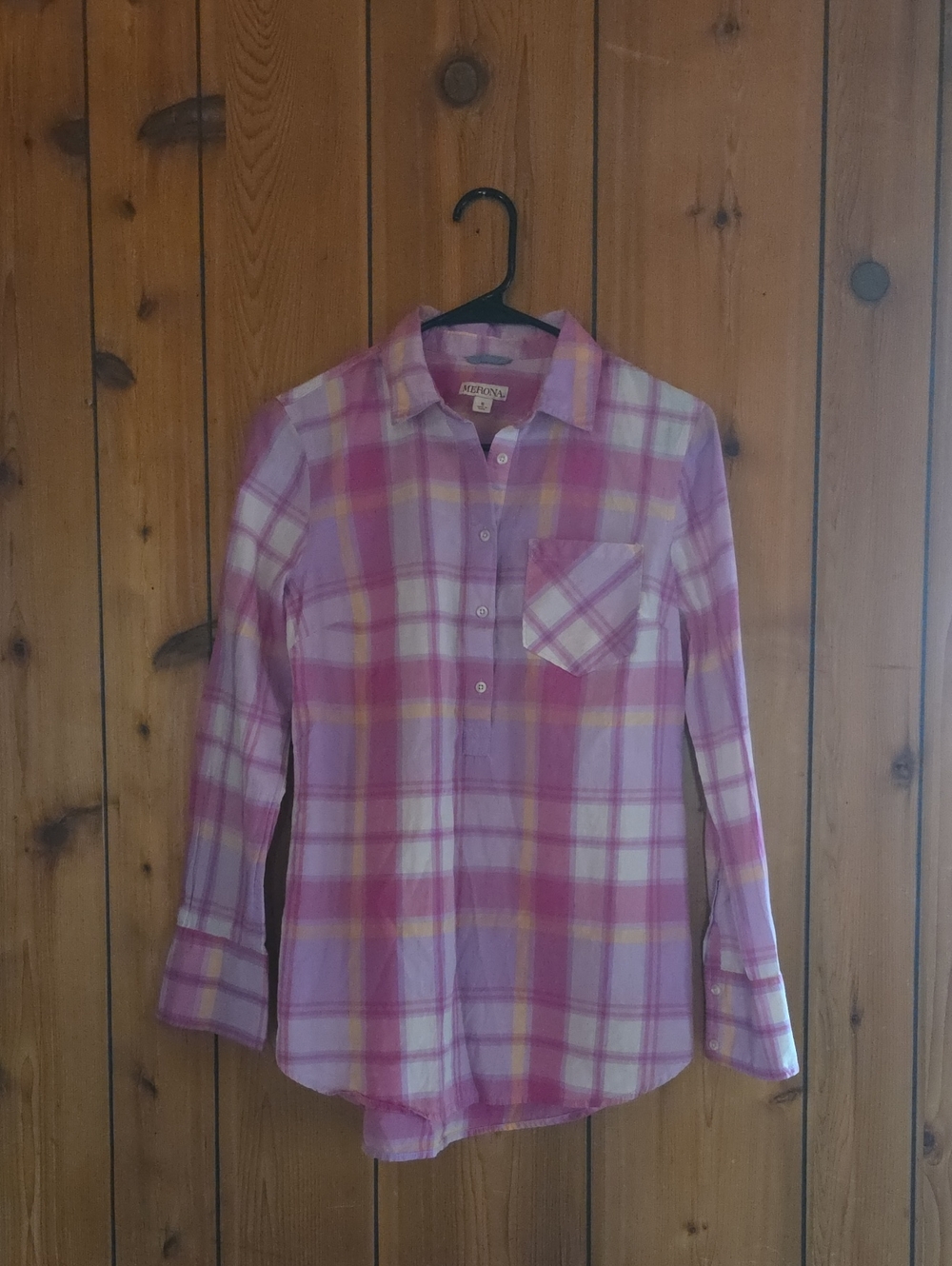 Merona Pink Plaid Button-Down Shirt
